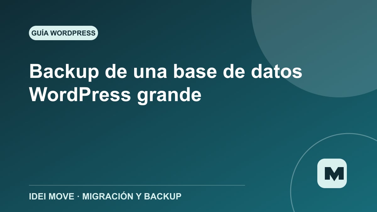 Imagen de la gu&iacute;a Backup de una base de datos WordPress grande