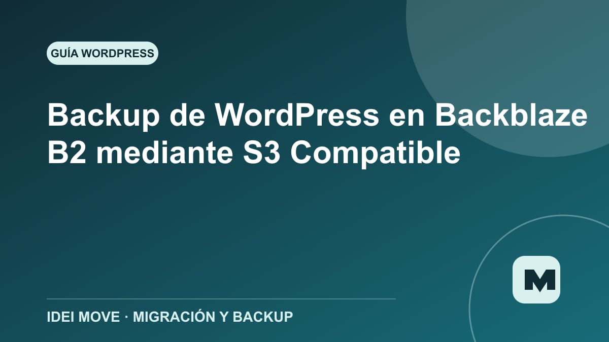 Imagen de la gu&iacute;a Backup de WordPress en Backblaze B2 mediante S3 Compatible
