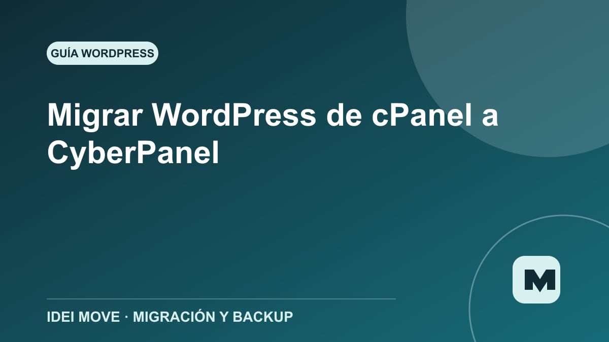 Imagen de la gu&iacute;a Migrar WordPress de cPanel a CyberPanel