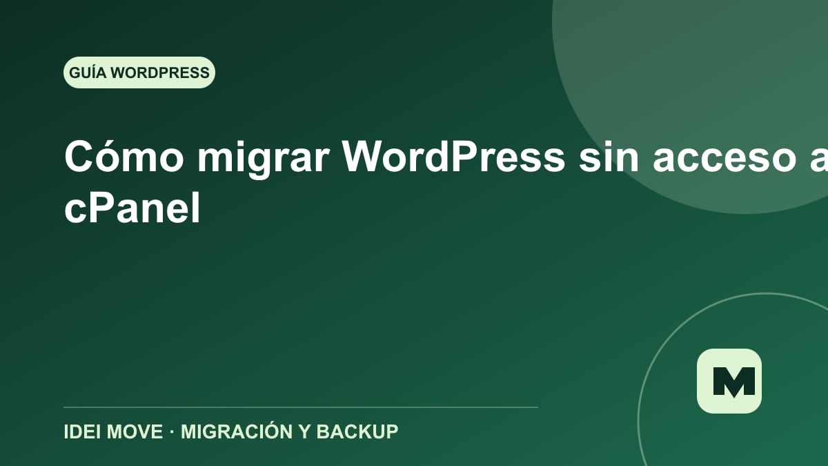 Imagen de la gu&iacute;a C&oacute;mo migrar WordPress sin acceso a cPanel